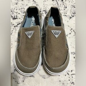 NEW Columbia Kid’s Columbia PFG Canvas Slip On Boat shoes - Tan Kids 12